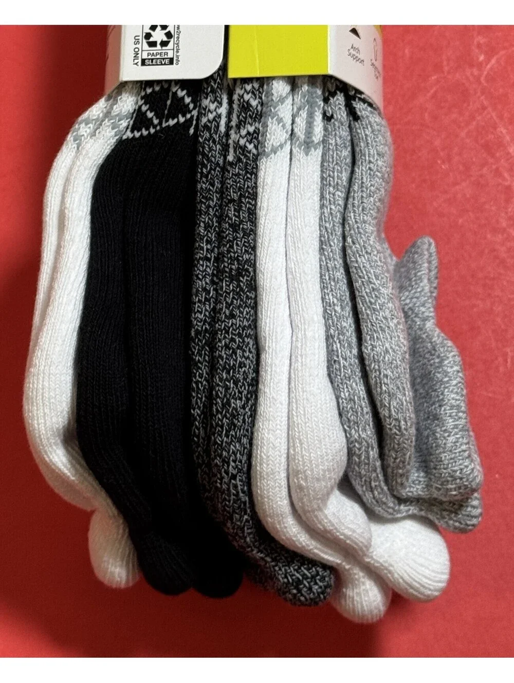 Hanes 5 Pack Boys Absolute Active No Show Socks Heel Shield Large 3-9